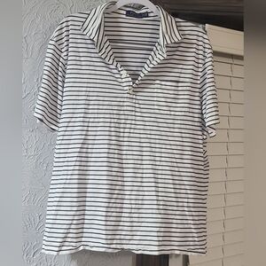 Vintage Polo by Ralph Lauren Black and White Striped Polo Shirt